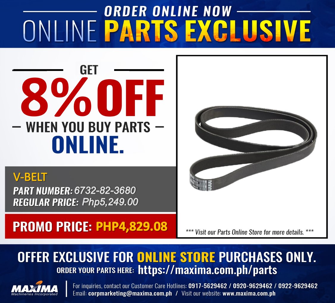 More Discounts When You Buy Online.

Visit our Parts Online Store now: store.maxima.com.ph/products

#komatsu #komatsuparts #heavyequipment #komatsuheavyequipment #komatsuphilippines