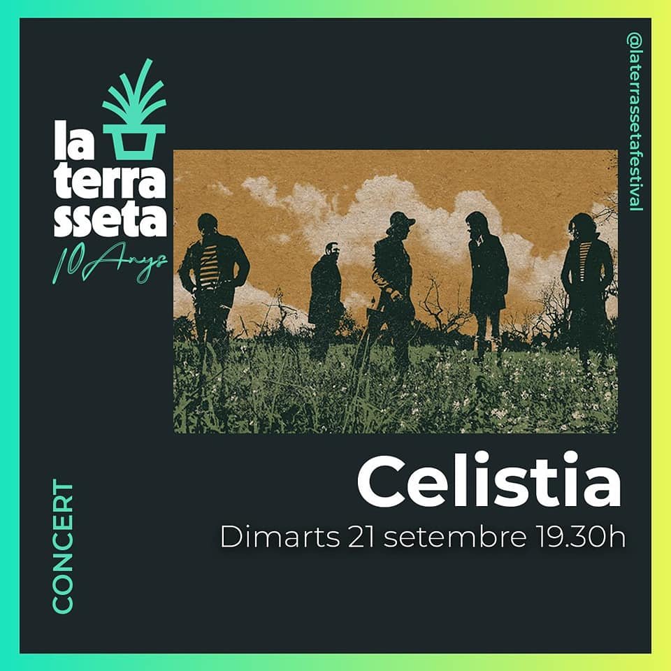Hoy por primera vez desde que comenzamos esta andadura, vamos a tocar en nuestra ciudad y nada más y nada menos que en las Fiestas de Santa Tecla!

Será en el Festival La Terrasseta a las 19:30 h en el Parc Saavedra.

Visca Santa Tecla!

Entradas aquí:
entrapolis.com/.../celistia-c…