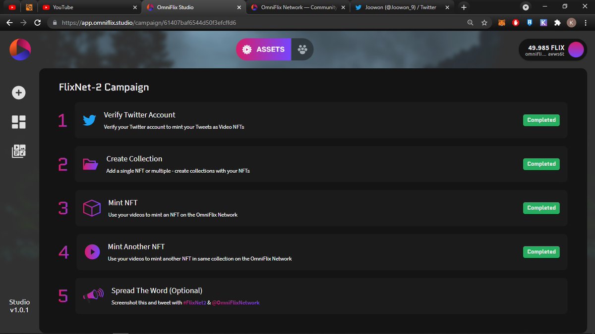Joowon_9's tweet image. Mint NFT with OmniFlix is really easy  #FlixNet2 @OmniFlixNetwork
