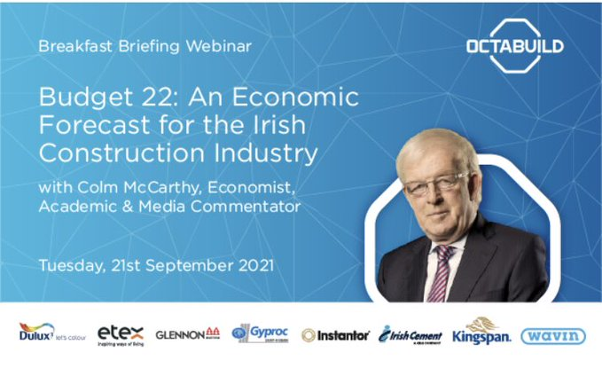 Plenty of insights from this morning’s #octabuildwebinar2021 with Economist Colm McCarthy. ‘Unless there is a sustained take-off in economic growth, the budget position could quickly become difficult’.
#Budget2022