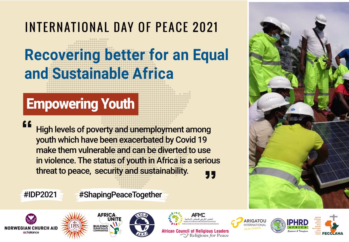 Centre For Research, Training and Publication. (@crtp_hekima) on Twitter photo As we commemorate the Day of Peace, we should work towards having a national action plan for the UNSCR 2250. The youth are therefore challenged to think differently, and be involved in documentation issues.
<a href="/acrl_rfp/">African Council of Religious Leaders</a> <a href="/fecclaha/">FECCLAHA</a> <a href="/iphrdafrica/">IPHRD AFRICA</a>
#ShapingPeaceTogether As we commemorate the Day of Peace, we should work towards having a national action plan for the UNSCR 2250. The youth are therefore challenged to think differently, and be involved in documentation issues.
<a href="/acrl_rfp/">African Council of Religious Leaders</a> <a href="/fecclaha/">FECCLAHA</a> <a href="/iphrdafrica/">IPHRD AFRICA</a>
#ShapingPeaceTogether
