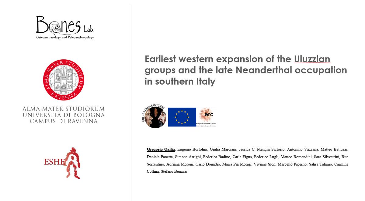 OxiliaG's tweet image. Looking forward to #ESHE2021, where I'll present the "Direct evidence that late Neanderthal occupation precedes a technological shift in southwestern Italy"
Can't wait! @ESHE_society @erc_success