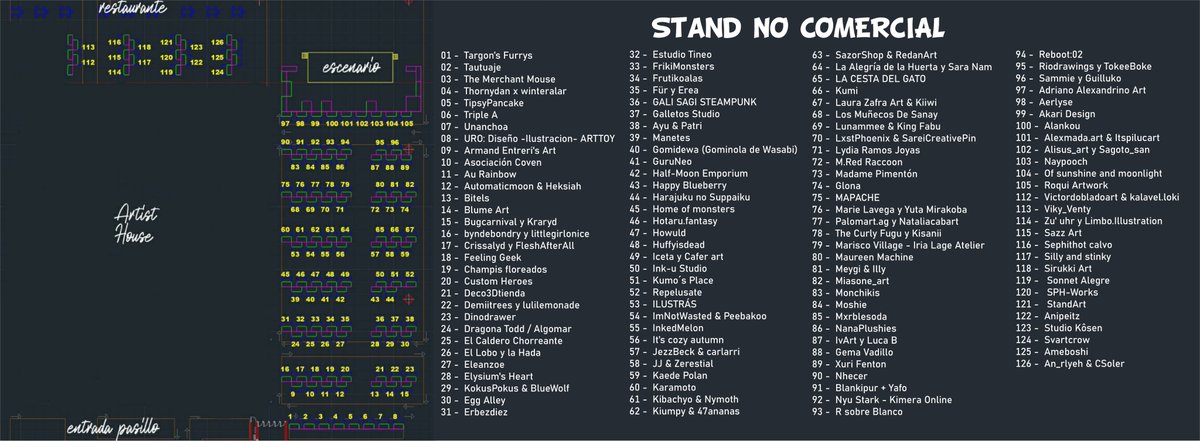 Para los que vais este fin de semana a <a href="/Japan_Weekend/">Japan Weekend</a>. He creado estas imágenes de la parte de #artisthouse y stand no comercial con la finalidad de saber todos los artistas que van a ir y donde estarán. Gracias por la ayuda de <a href="/tendencialcaos/">Tendencialcaos 🍡JW Madrid 🍡Pab 6 puesto 265 NC</a> y <a href="/MyarArtesania/">Myar Artesania</a>