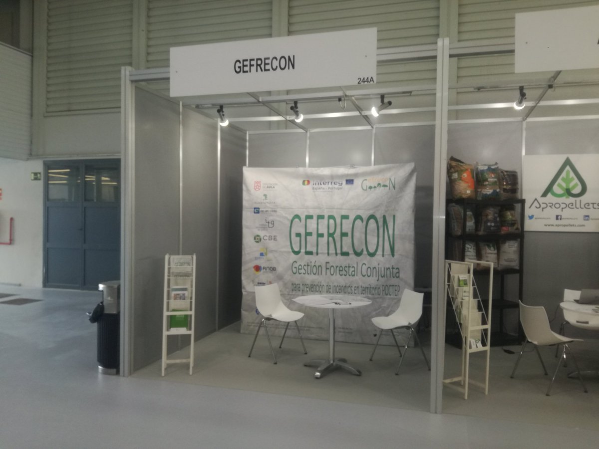 GEFRECON_POCTEP's tweet photo. Ya tenemos el stand de #GEFRECON, @poctep en @EXPOBIOMASA
Y mañana, participamos en la jornada "Prácticas inspiradoras para promover el uso de la biomasa, junto con @firepoctep , @AgroMobility, @H2020Replace, @AVEBIOM https://t.co/QbqymlF4oT