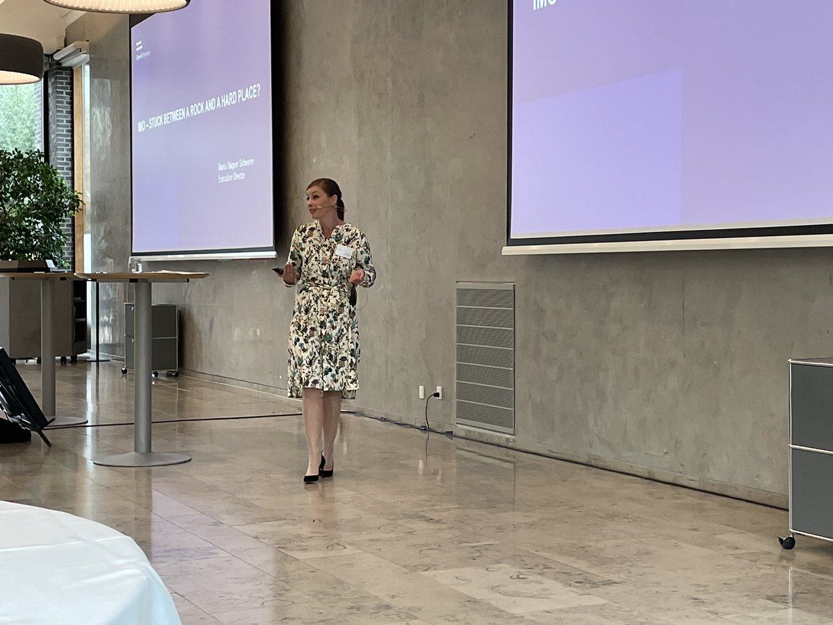 HasselagerLars's tweet photo. “Decarbonisation is not rocket science but a basket of measures as well as upscalling and deployment of new technologies are needed”. Wise words by @maria_skipper at Decarbonizing Shipping conference https://t.co/BWcTpddZqO