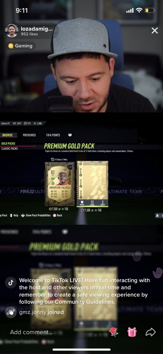 MLozadaContent's tweet photo. Trying to pull Messi in #FIFA22 EARLY! Live here: https://t.co/vibZnep5nw 
Only FIFA 22 stream on @tiktok_us too lol https://t.co/5kFnMIb7E0