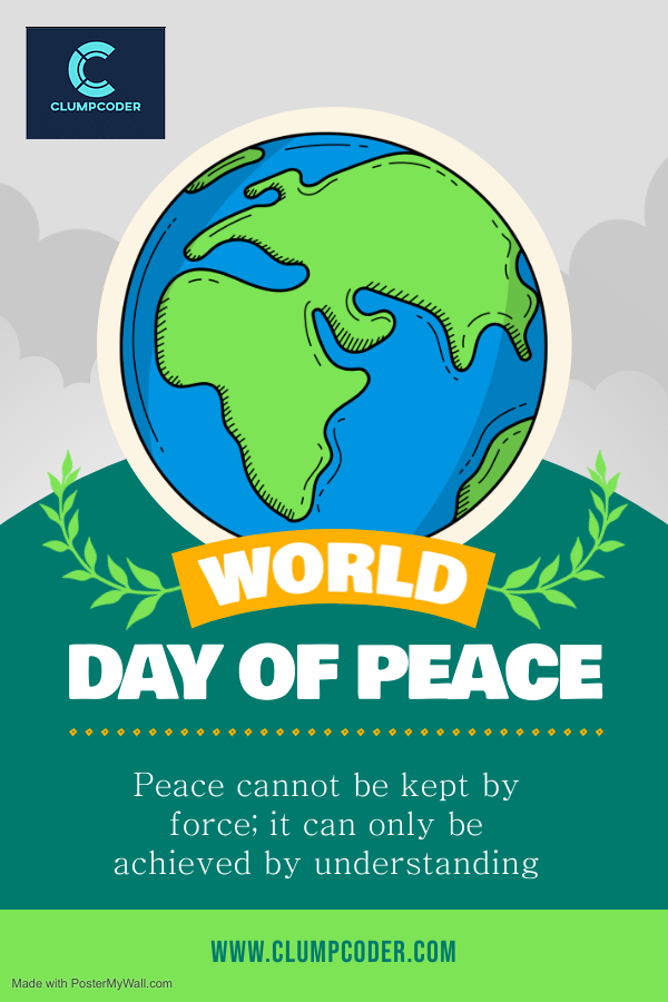 ClumpCoder's tweet photo. ClumpCoder wishes you all International Peace Day. Peace cannot be kept by force; it can only be achieved by understanding.

#InternationalDayOfPeace #InternationalPeaceDay #mobileappdevelopment #webdevelopment #PeaceDay #SoftwareCompany #Software https://t.co/HSIbTiy1Li