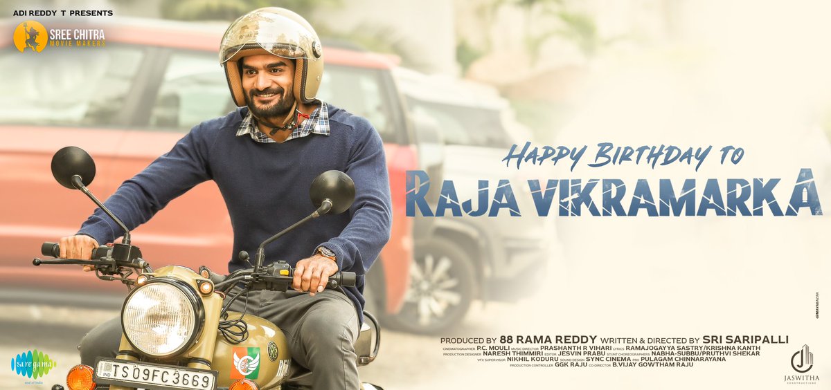 88Ramareddy's tweet photo. Team #RajaVikramarka wishes Vibrant Agent @ActorKartikeya a Happiest Birthday 💐

#HBDKartikeya 🥳

@actortanya @SriSaripalli_ @88Ramareddy @AdireddyT @prashanthvihari @SCMMOffl @saregamasouth @PulagamOfficial https://t.co/7voS4Kxqph