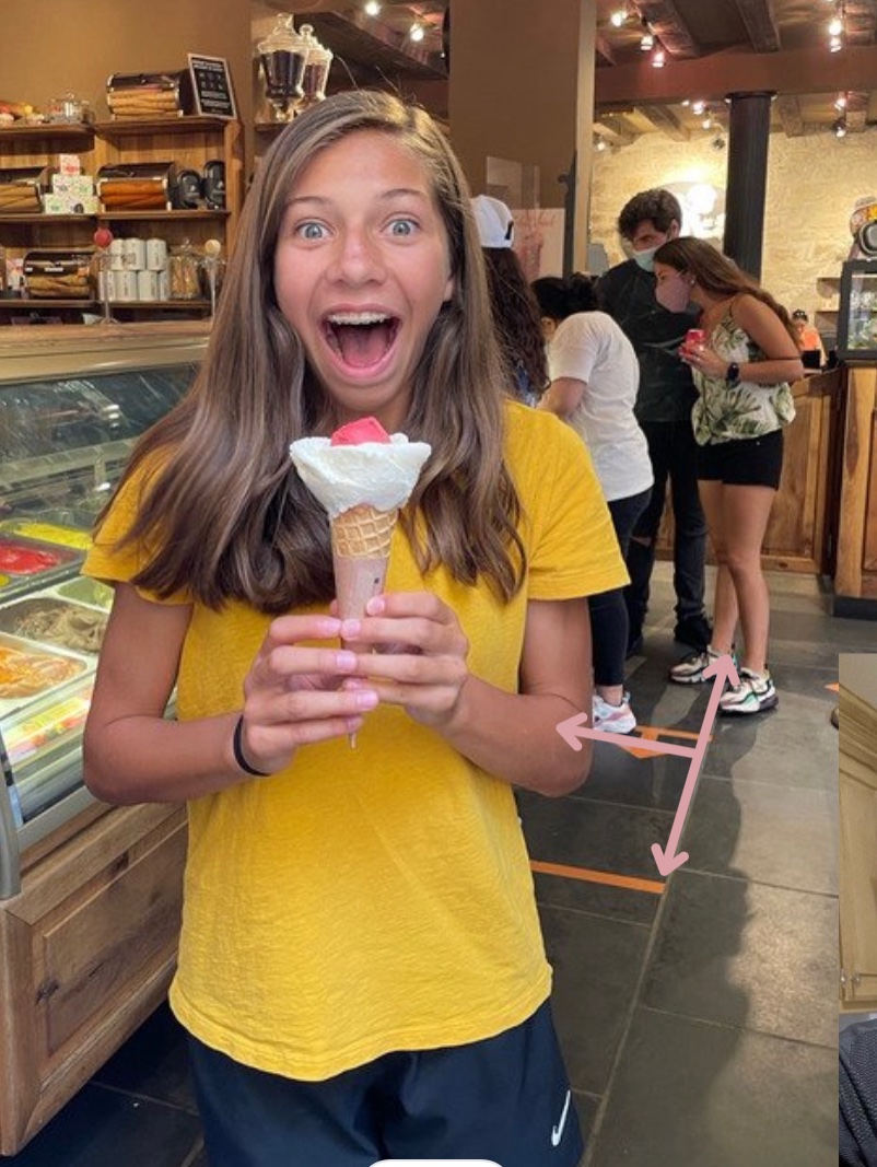 Benchmark 2 of our geometry selfie-ometry project is here!

This is a picture of me eating some indulging gelato. 
Gotta love the guilty pleasures right?😂😋

A linear Pair- two angles that create a 180 degree straight line. 

Super excited for benchmark 3!
#NewTechMath#ntchtribe