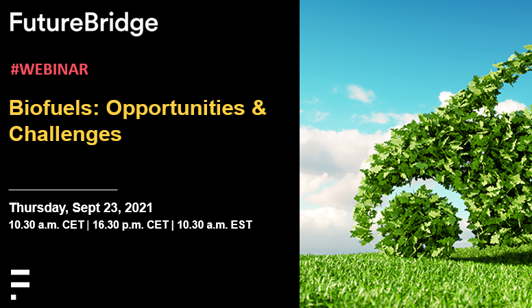 TheFutureBridge's tweet image. What are the opportunities &amp;amp; challenges of Biofuels?

Join the webinar to get insights from FutureBridge Energy Analysts. Register here: ow.ly/EATS50Gduow

#renewablealternative #biomassconversion #wastetofuel #renewpower #biofuelblending #energytransitions