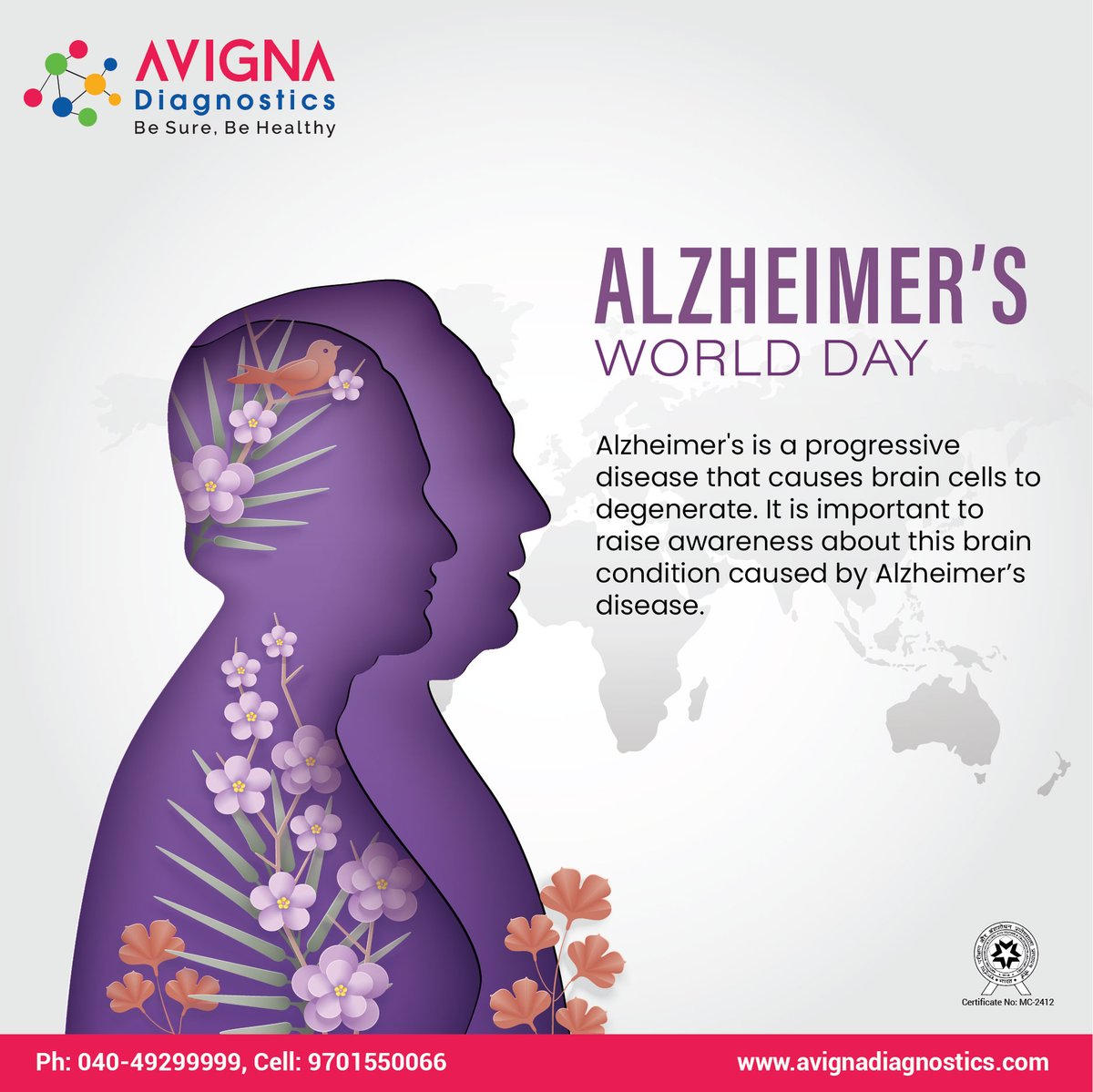 AvgDiagnostics's tweet photo. World Alzheimer’s Day - 21th Sep.
Alzheimer's is a progressive disease that causes brain cells to degenerate. It is important to raise awareness about this brain condition caused by Alzheimer’s disease.
#Alzheimers #AlzheimersDay #WorldAlzheimersDay #Brain #BrainCondition https://t.co/6twXWpNHaW