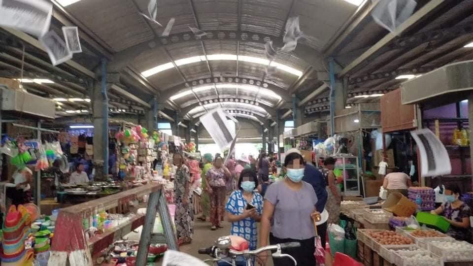 Despite the Difficulties, Youths From Thaketa Tsp, Yangon led an anti-coup moment by scattering pamphlets in the markets.

#Sep21Coup
#RefugeesNeedHelp
#WhatsHappeningInMyanmar