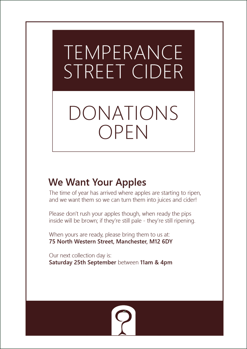 APPLES! PEARS!

We want them for cider!

Our next drop off day is this Saturday between 11am and 4pm