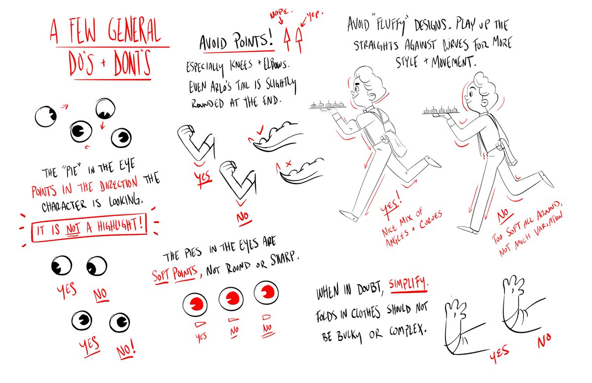 Some of my favorite development time on Arlo the Alligator Boy was spent creating style guides. It really helped the animators, and also allowed me to check my own work to make sure the characters were constructed in a way that makes sense! Waiter by @ChuChuBoogie 