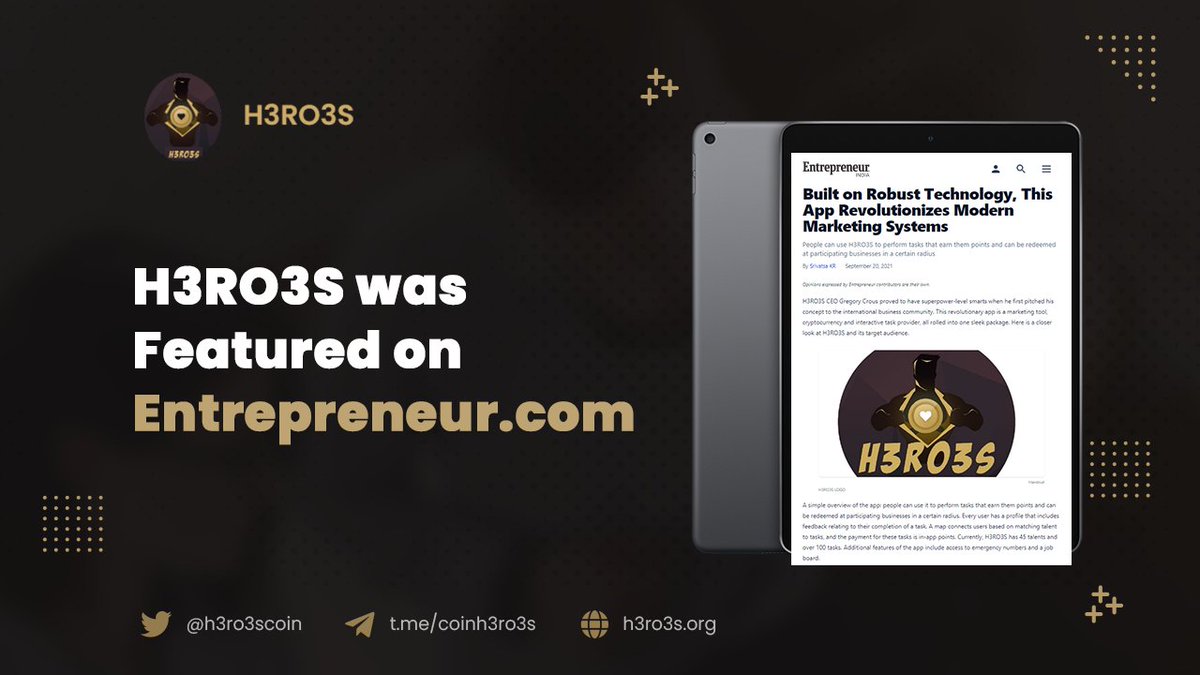 H3RO3SCOIN's tweet image. 🎉We’re excited that H3RO3S was featured in another press article, first from Entrepreneur.com which is read by leaders in business worldwide🗞️

The article takes us over H3RO3S &amp;amp; its target audience.

📖Read More: entrepreneur.com/article/386429

#PressArticle #Gaming #PlayToEarn