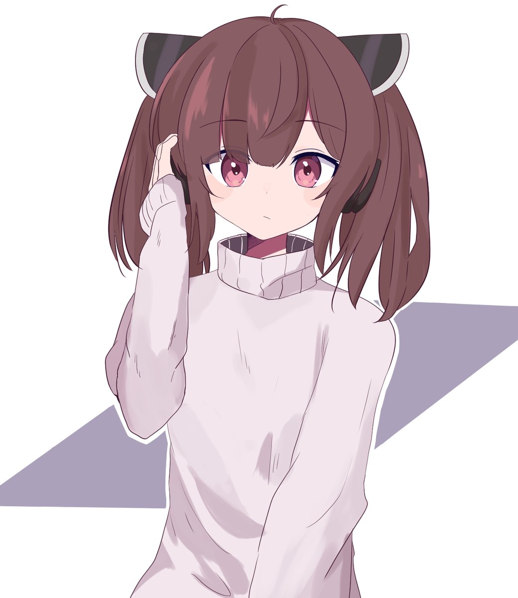 touhoku kiritan 1girl solo brown hair sweater headgear twintails looking at viewer  illustration images