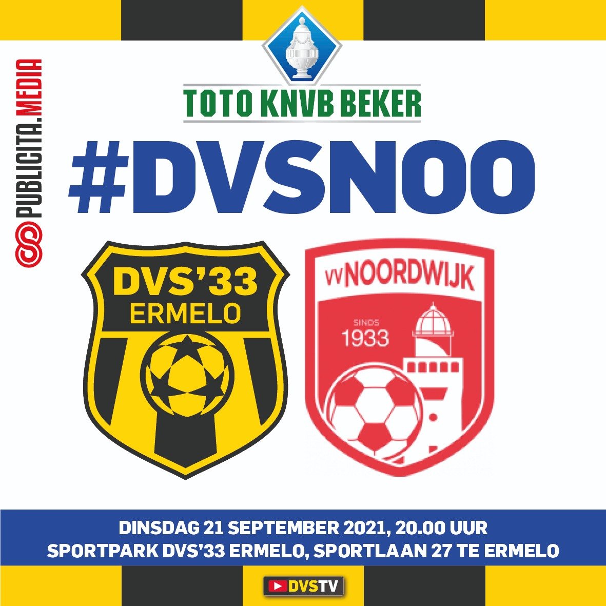 DVS33NL's tweet photo. MATCHDAY | DVS'33 Ermelo speelt vanavond in de KNVB Beker om 20.00 uur tegen @vvnoordwijk. Van harte welkom in Ermelo. #dvsnoo
Voorbeschouwing: https://t.co/sBpl7NG0BP https://t.co/phxhN1tUNv