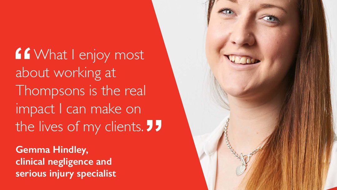 ThompsonsLaw's tweet image. We are proud to have people like Gemma in our #MedicalNegligence team, helping support families during incredibly tough times.

Here’s why she is proud to work for Thompsons.

#InternationalWeekOfHappinessAtWork