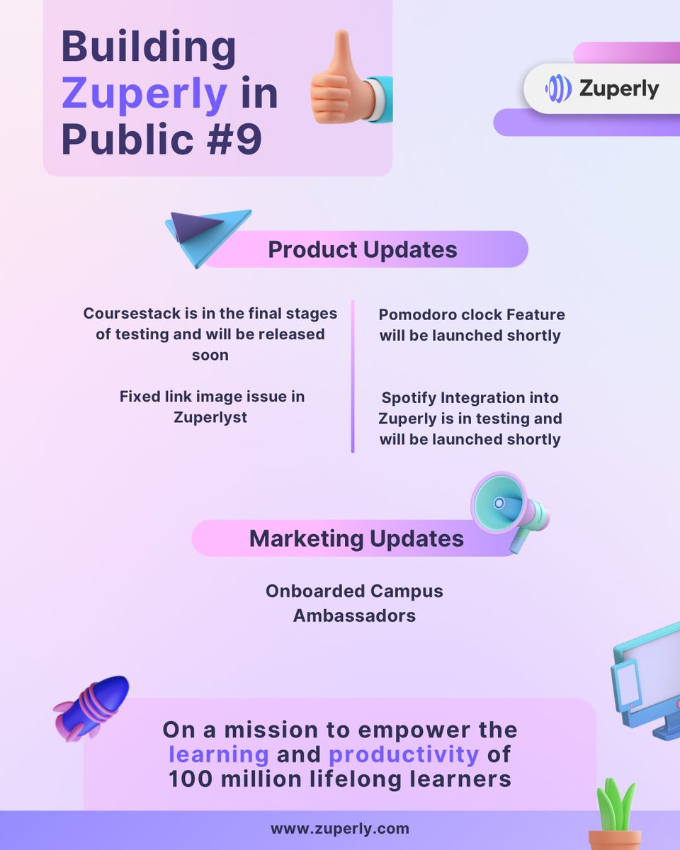 ZuperlyHQ's tweet photo. Tuesday #buildinpublic post is here! 🎉

#productupdates #marketingupdates #buildinginpublic #SocialMedia #startuplife #zuperly #progress #newfeature https://t.co/FxBy4OHmv7