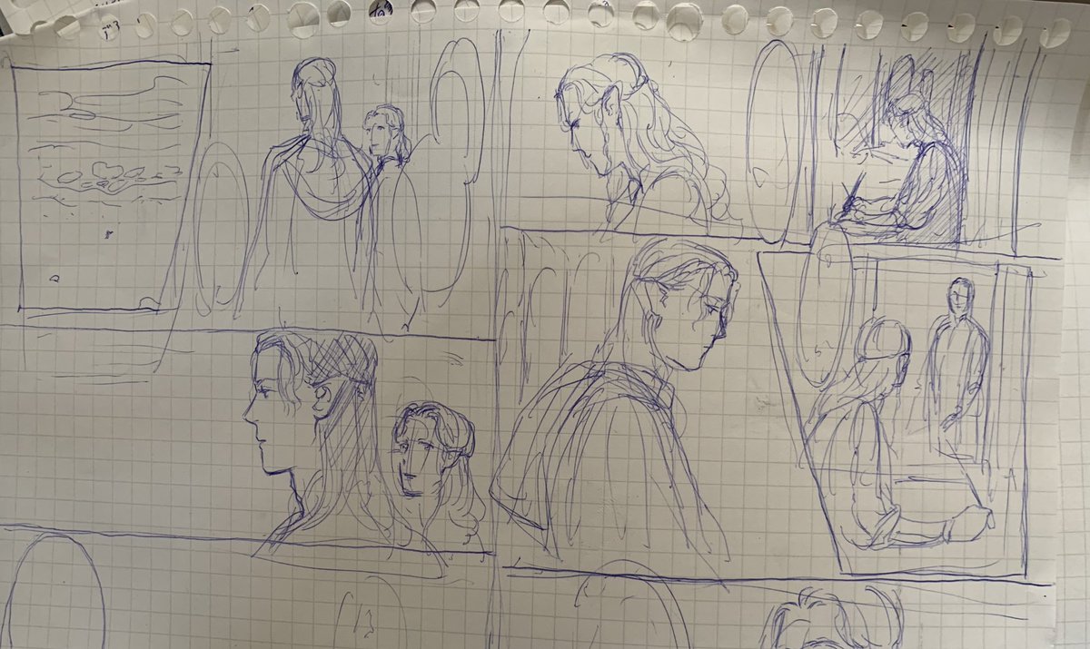 「何かをかこうとしてたんだけど、もう全然わからんな。おそらくフィンロドさんとトゥアゴンさんが旅に出る前の妄想…か…? 」もんいぇの漫画