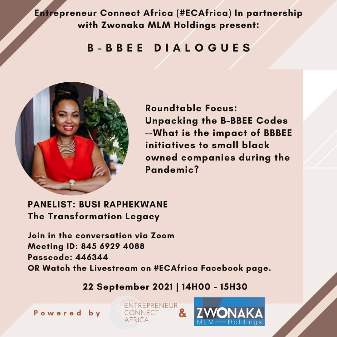 ECAfrica_'s tweet photo. With over 15 years business experience and 10 years in the enterprise development sphere as an entrepreneur development consultant and business mentor, Busi talks &amp; walks #Entrepreneurdevelopment. We look forward to engaging &amp; learning a lot from her as we unpack #BBBEE tomorrow. https://t.co/ejIxyFPof4