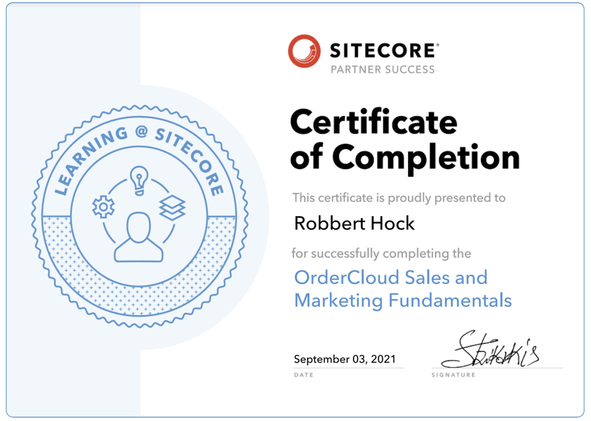 kayeeNL's tweet photo. I just blogged: Completed 'OrderCloud Sales and Marketing Fundamentals' elearning https://t.co/hJIniUItYP #sitecore #sitecoreordercloud #ordercloud #four51 #sitecorecommerce #composabledxp https://t.co/91SkYAPHcW