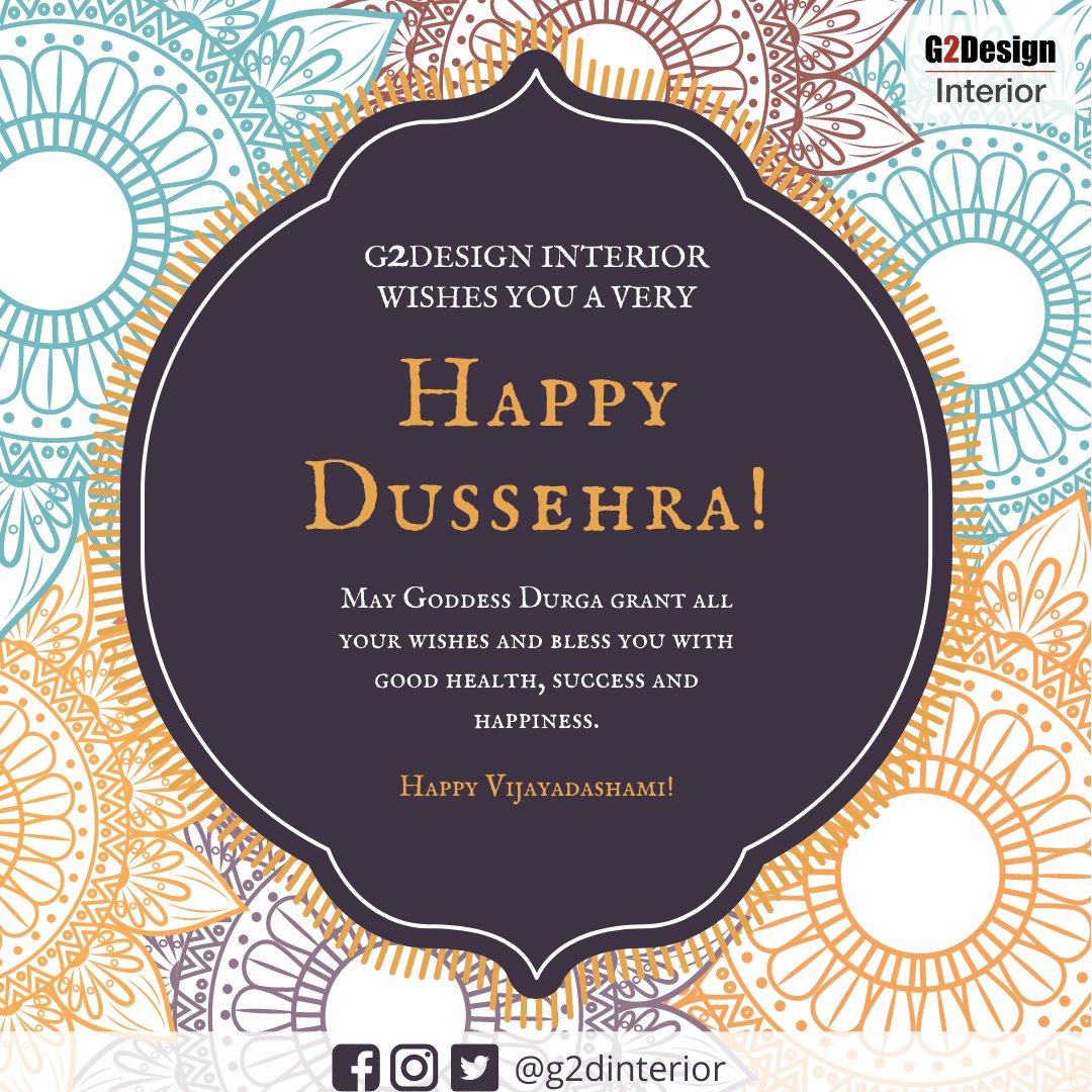 g2dinterior's tweet photo. May this Dussehra fill your home with happiness, positivity, health and wealth ✨✨🙏
Wish you a very Happy Dussehra!

#dussehra2021 #happydussehra #happydussehra2021  #happyvijayadashmi #vijaydashmi #dussehra https://t.co/k4WIwtbvmn