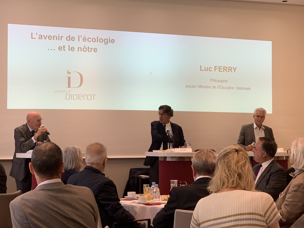 Petit-déjeuner débat autour du livre « Les sept écologies » de Luc Ferry à <a href="/InstitutDiderot/">Institut Diderot</a> en présence de nombreuses personnalités. Il propose dans son dernier livre une alternative écomoderniste à l’écologie punitive.