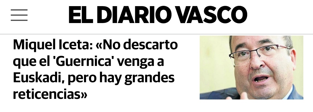 #Guernica Euskal Herrira ekartzeko benetako aukera dago. 

Miquel Iceta kultur ministroak gaur prentsan.