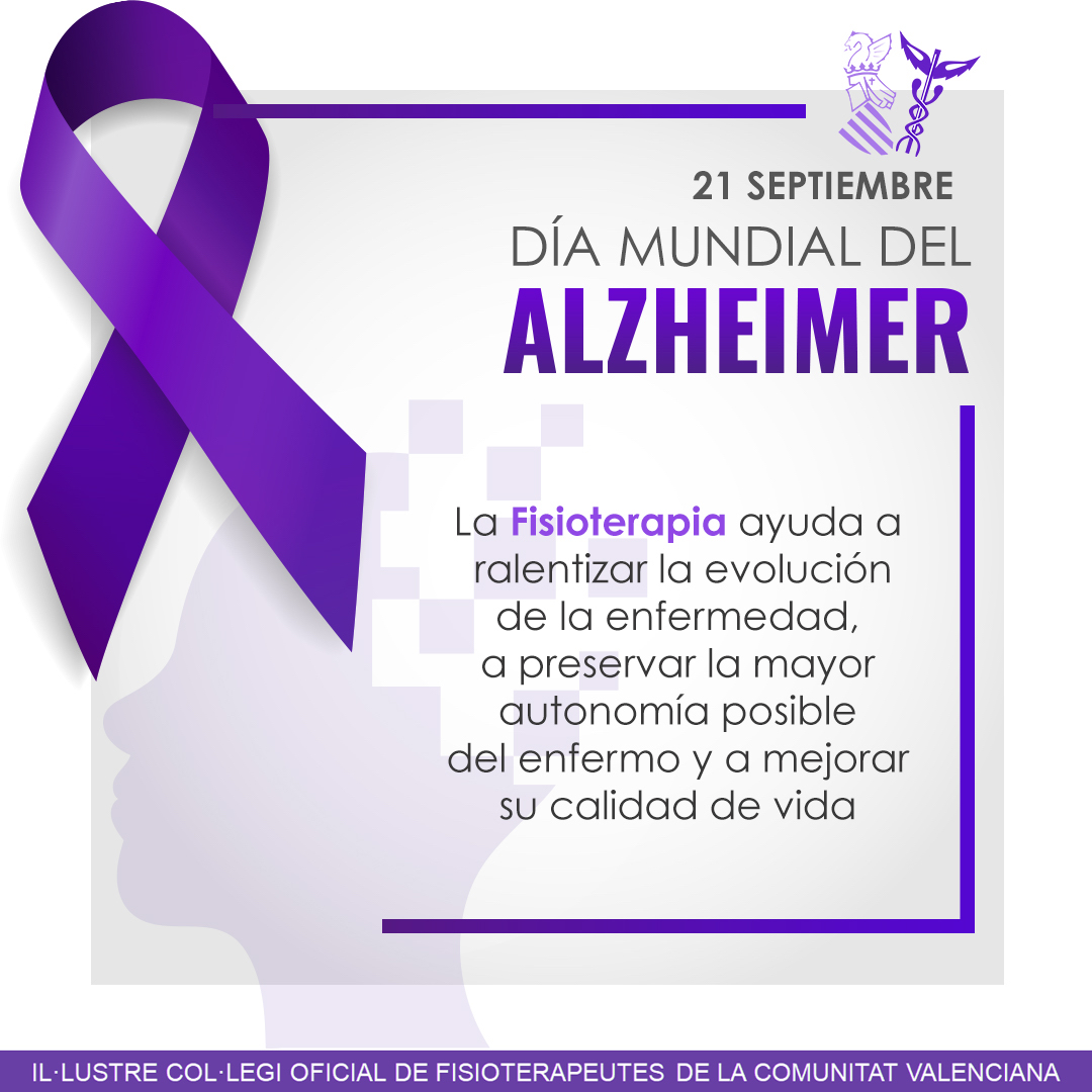 Icofcv's tweet photo. Hoy, #DíaMundialdelAlzheimer, desde el @Icofcv nos sumamos a las reivindicaciones del movimiento asociativo, al tiempo que recordamos que la #fisioterapia es esencial para los pacientes en todas las fases de la enfermedad, ralentizando su evolución.

#Alzheimer #fisioterapeuta https://t.co/IrgxYaMKUq
