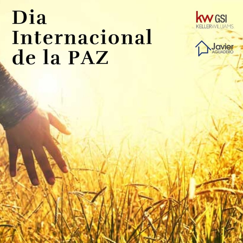 DIA INTERNACIONAL DE LA PAZ 
"Todo individuo tiene derecho a la vida, a la libertad ya la seguridad de su persona".
#kwgsi  #sevilla  #buscamostalento  #kellerwilliams  #tecnologia  #jaguaderoinmobiliario  #interiorismo  #sevilla  #aecc  #YoComproEnMIBarrio