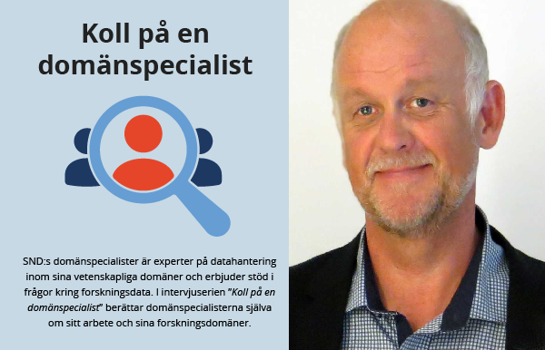 sndSweden's tweet photo. Anders Brändström är #domänspecialist inom #registerforskning hos SND. I vår senaste ”Koll på en domänspecialist” berättar han om historiska och nutida #registerdata, kluriga frågor kopplade till #personuppgifter och vägen framåt för #öppnadata.
👉 https://t.co/DvKr6aN7sr https://t.co/pAnjQctTek