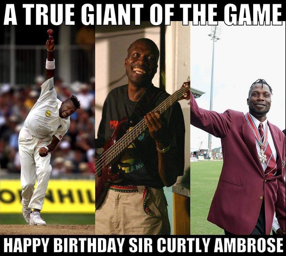 Happy 58th Birthday To The Great West Indian Fast Bowler SIR CURTLY AMBROSE. 