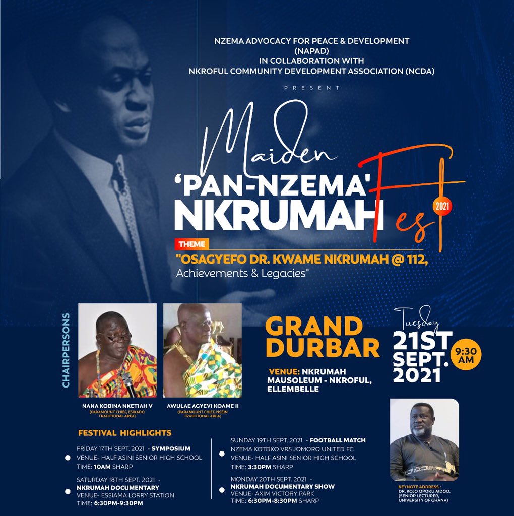 ComradeSharp's tweet photo. In 2009, this day made the Founder’s day by Prof Atta Mills but Nana Addo came to change it. We will definitely go back to our original history 

Join us celebrate Kwame Nkrumah in his hometown Nkroful today
The best place to celebrate Nkrumah is his hometown #NkrumahFest2021 https://t.co/K4t9MOQQ4t