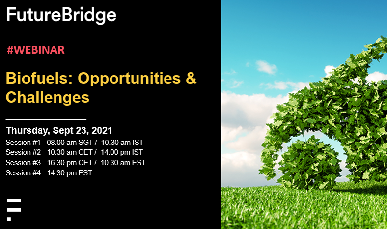 TheFutureBridge's tweet image. Have you registered for the #webinar Biofuels: Opportunities &amp;amp; Challenges
Register here: ow.ly/CJRN50Gduni
#renewablealternative #biomassconversion #wastetofuel #renewpower #biofuelblending #energytransitions