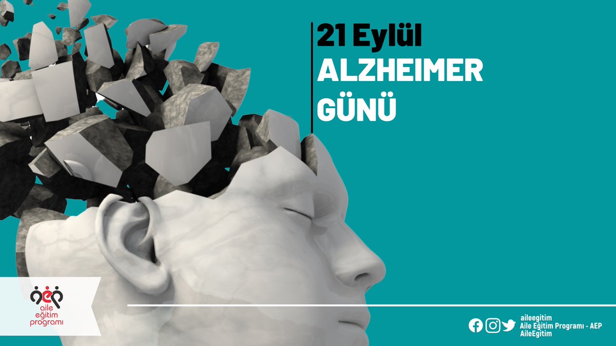 Aile Eğitim Programı (@aileegitim) on Twitter photo #Alzheimer, erken teşhis sayesinde beyinde yıkıcı etkilere yol açmadan fark edilebilen bir hastalıktır. Alzheimer hastalığını geri döndürmek zor olsa da hastalığın sürecini yavaşlatmak elimizde.
#DünyaAlzheimerGünü
<a href="/tcailesosyal/">T.C. Aile ve Sosyal Hizmetler Bakanlığı</a> <a href="/deryayanikashb/">Derya Yanık</a> <a href="/kubrayigitbasi/">Doç. Dr. Kübra Güran Yiğitbaşı</a> <a href="/olgun_gunduz/">Olgun Gündüz 🇹🇷 🇹🇷</a> #Alzheimer, erken teşhis sayesinde beyinde yıkıcı etkilere yol açmadan fark edilebilen bir hastalıktır. Alzheimer hastalığını geri döndürmek zor olsa da hastalığın sürecini yavaşlatmak elimizde.
#DünyaAlzheimerGünü
<a href="/tcailesosyal/">T.C. Aile ve Sosyal Hizmetler Bakanlığı</a> <a href="/deryayanikashb/">Derya Yanık</a> <a href="/kubrayigitbasi/">Doç. Dr. Kübra Güran Yiğitbaşı</a> <a href="/olgun_gunduz/">Olgun Gündüz 🇹🇷 🇹🇷</a>