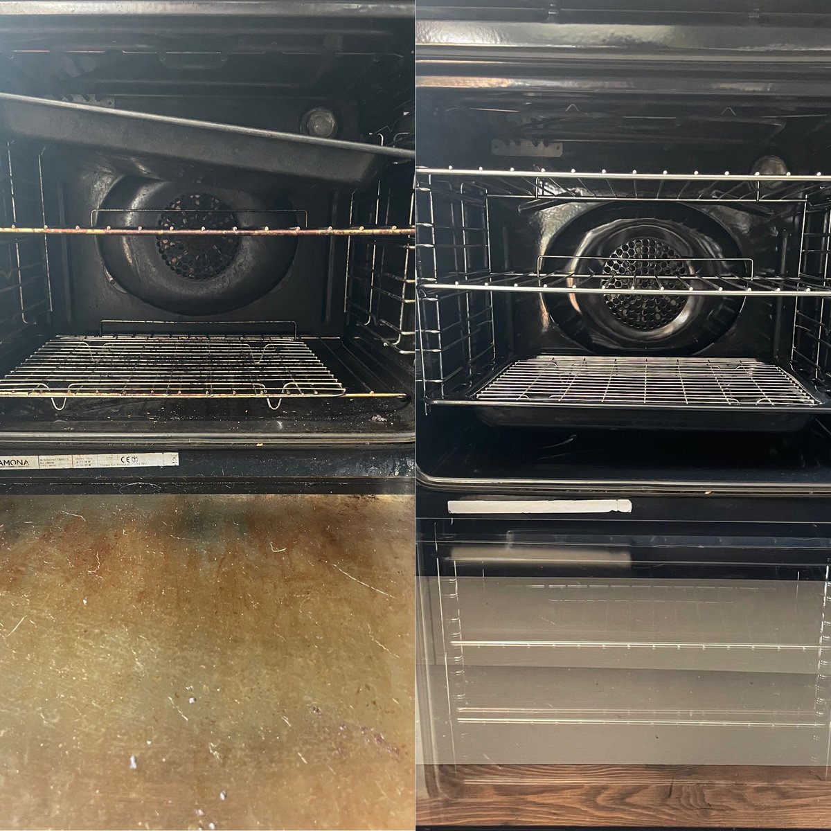 Astounded @EEOvenCleaning achieved this level of clean in an hour. Housemate legit thought it was a new oven.