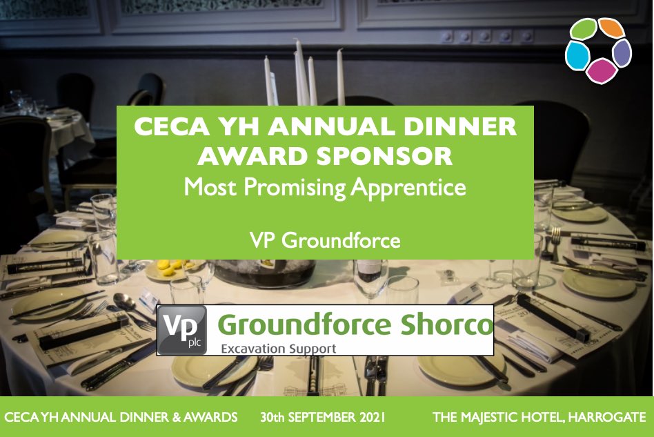 We are delighted to introduce <a href="/VpGroundforce/">Groundforce</a> as Sponsor of the Most Promising Apprentice Award for the CECA (Y&amp;H) Annual Dinner, which takes place on 30th Sept 2021 at The Majestic Hotel, Harrogate.

#civilengineering #construction