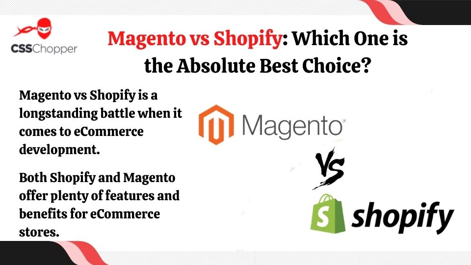 CSSCHOPPER's tweet photo. Choosing between Magento vs Shopify is an important question for entrepreneurs. The choice of the right platform is dependent on several factors, read more.๐
https://t.co/EFIbykPAQ5
#CSSChopper #YourTechnologyPartner #ShopifyVsMagento #Shopify #Magento #eCommerceWebDevelopment https://t.co/N8HFJTA5Ct