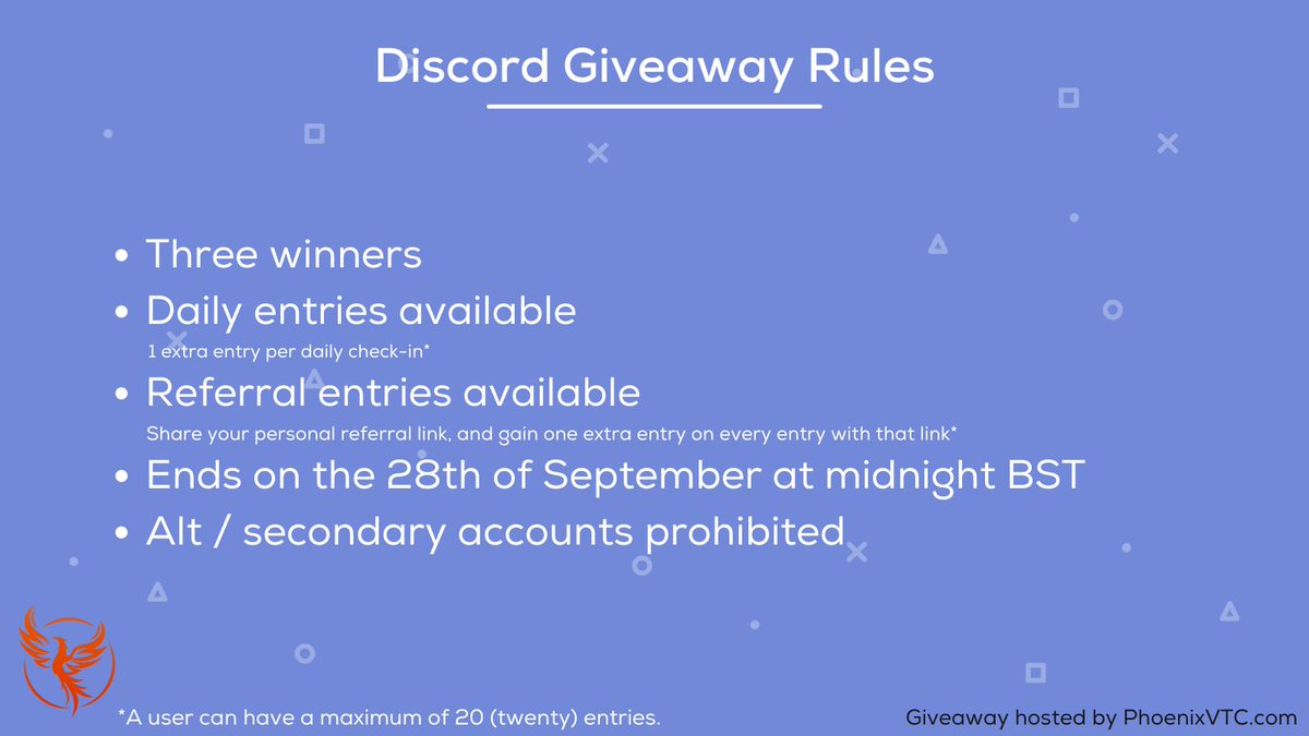 PhoenixVTC's tweet image. Did someone say free Discord Nitro? That's right! We're giving away five Nitro subscriptions to celebrate 500 Discord members.

We are giving away three Nitro subscriptions at discord.gg/PhoenixVTC

And on Twitter, simply retweet this Tweet for a chance to win Nitro Classic!