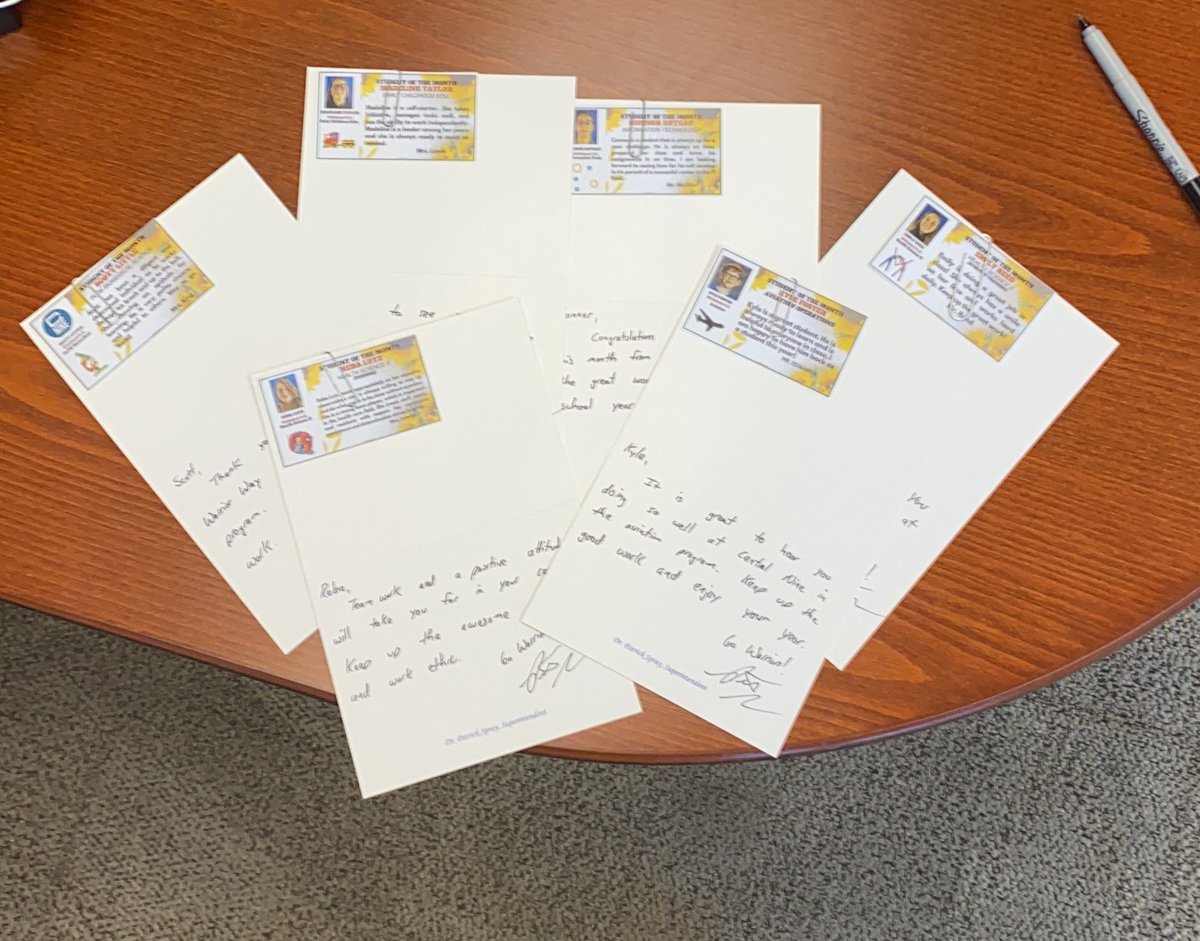 DrPatrickSpray's tweet photo. A few notes to our outstanding student @CentralNine career center. #RecognizeExcellence #WarriorWay https://t.co/RWIn3LE524