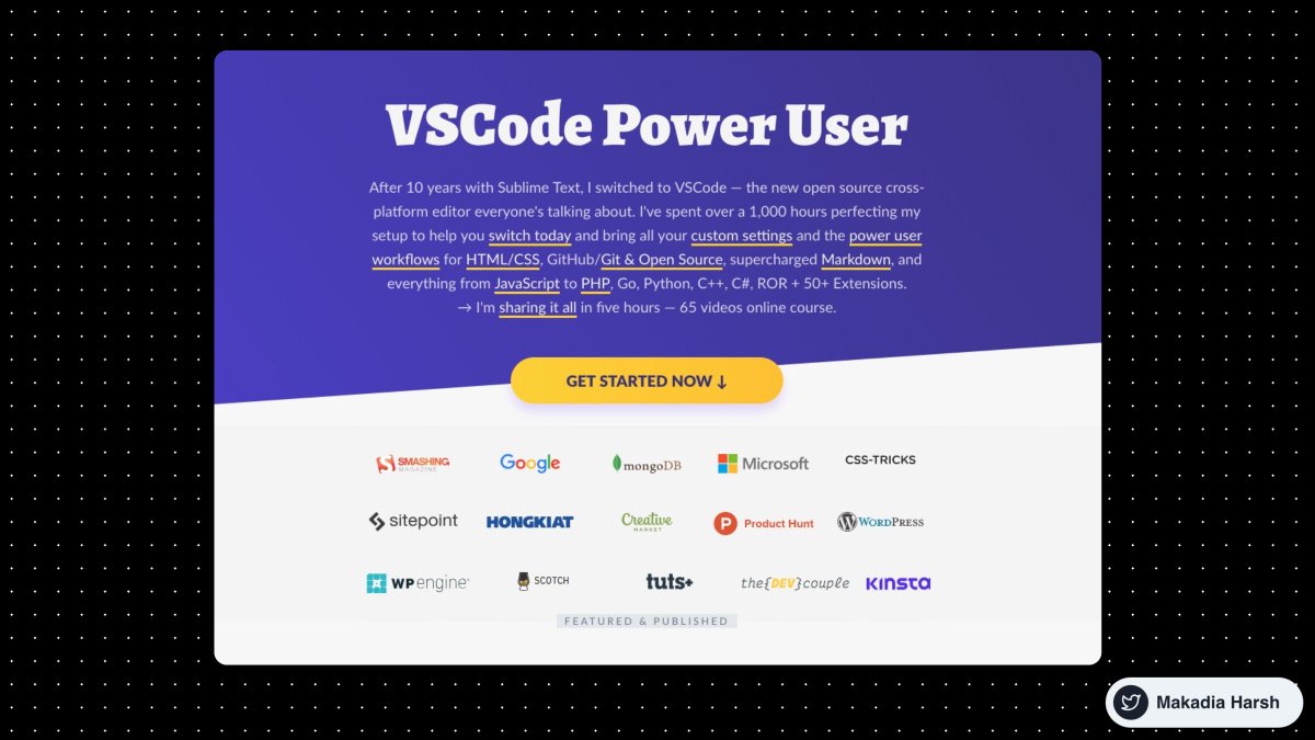 To celebrate the 10K milestone 🍾

I'm giving away a <a href="/VSCodePRO/">VSCode.pro ❁</a> masterclass by Awais worth $165. 

Become a VSCode Power User!

Steps To Win: 🏆
1. Follow author <a href="/MrAhmadAwais/">Ahmad Awais</a> (so he can DM)
2. Like &amp; Retweet this tweet
3. Bonus if you reply

24th Friday, Randon winner