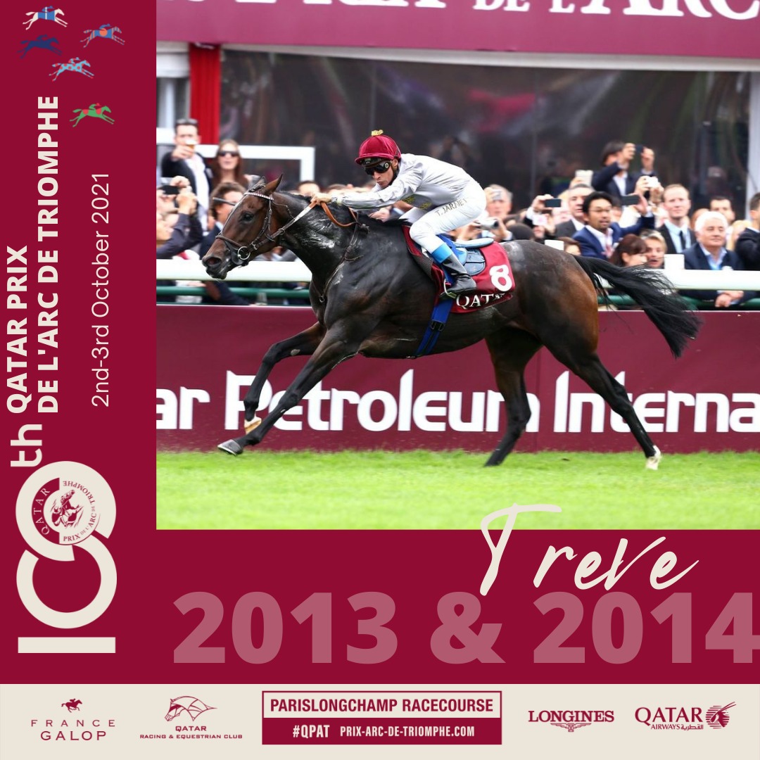 نادي قطر للسباق والفروسية (@q_rec) on Twitter photo A Qatari-owned horse won Qatar Prix de l’Arc de Triomphe twice. The champion TREVE did it in the colours of HE Sheikh Joaan Bin Hamad Al Thani in 2013 & Al Shaqab Racing in 2014. She is now a Broodmare at Al Shaqab Racing's Haras de Bouquetot
#Qatar #Arc
<a href="/qatarairways/">Qatar Airways</a>
<a href="/Longines/">Longines Watch Co.</a> A Qatari-owned horse won Qatar Prix de l’Arc de Triomphe twice. The champion TREVE did it in the colours of HE Sheikh Joaan Bin Hamad Al Thani in 2013 & Al Shaqab Racing in 2014. She is now a Broodmare at Al Shaqab Racing's Haras de Bouquetot
#Qatar #Arc
<a href="/qatarairways/">Qatar Airways</a>
<a href="/Longines/">Longines Watch Co.</a>