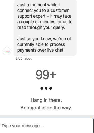 reececouchman's tweet photo. @British_Airways All 4 of our flights have been CANCELLED overnight by you with no alternatives offered.
Your phone lines are stating you're too busy to take any more calls then disconnect, and you have over 99 people waiting on live chat.  What is going on?! #customerservice #ba https://t.co/xfuRLSq9yQ