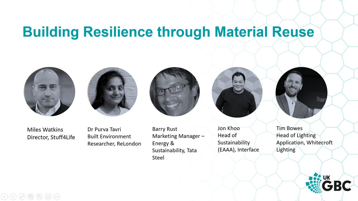 UKGBC's tweet image. Fantastic to see so many have joined us today for our #WGBW2021 event: #BuildingResilience through #MaterialReuse ♻️

We&apos;re pleased to welcome our expert speakers to the webinar and look forward to hearing their insights.

📺 Stay tuned for updates

#CIRCuIT #CircularEconomy