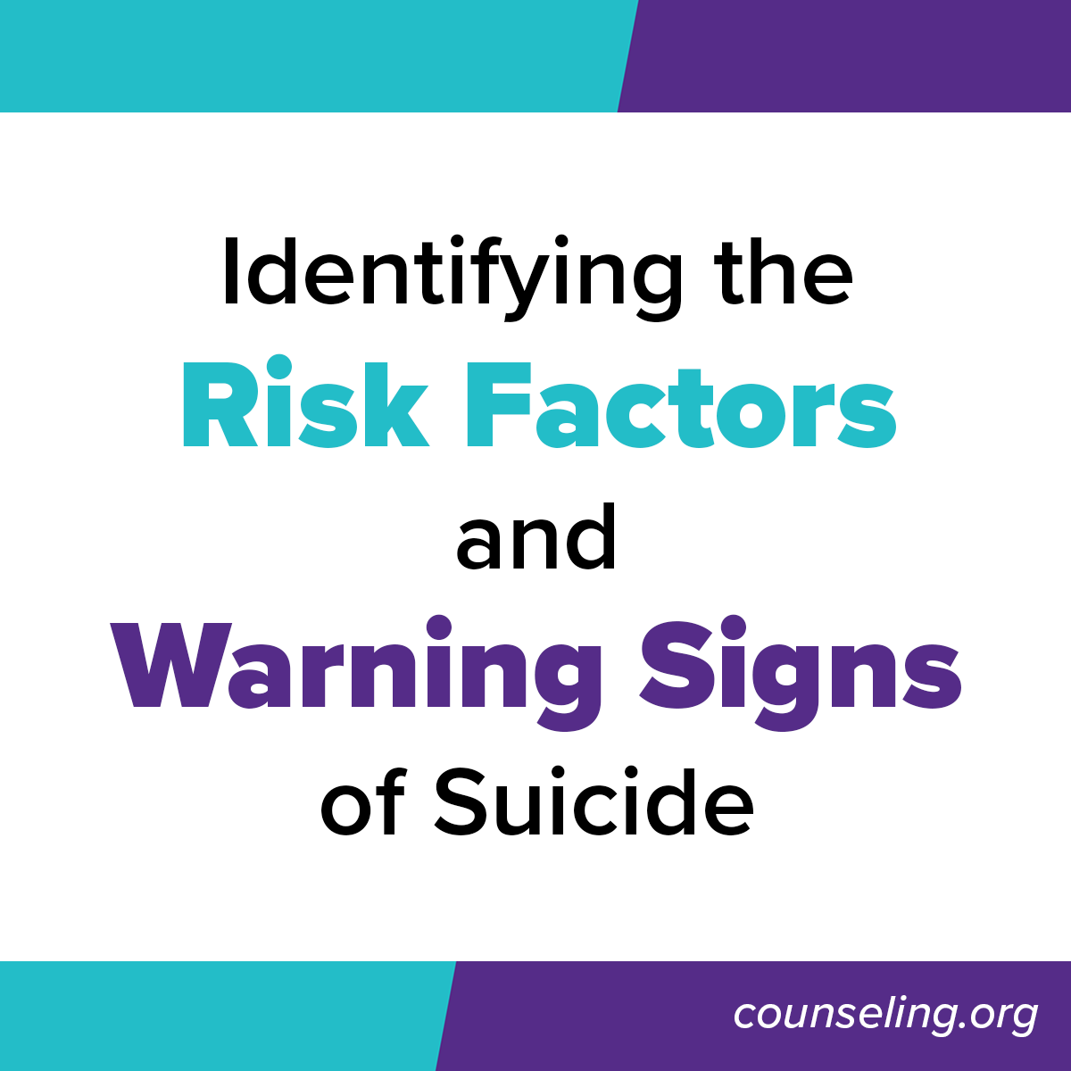 ACACounselors's tweet photo. Suicidal thoughts can affect anyone regardless of age, gender or background, so understanding the warning signs and risk factors of suicide can help save lives. #CounselorsHelp #SuicidePrevention https://t.co/hrLF0aoj96 https://t.co/cdzVo2Bkb3