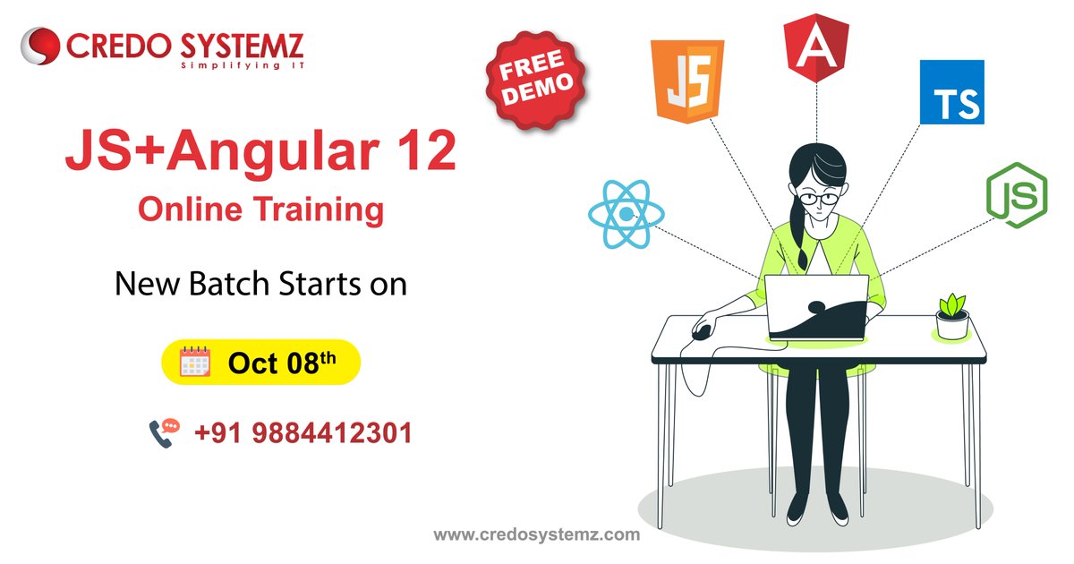 credosystemz's tweet image. Get started quickly learning the new version of Angular!!!.
Angular 12 Course Syllabus: bit.ly/2zmf4Dn
For More details:+91 9884412301 | +91 9600112302
#Angular12 #AngularCourse #OnlineTraining #AngularcourseCredoSystemz