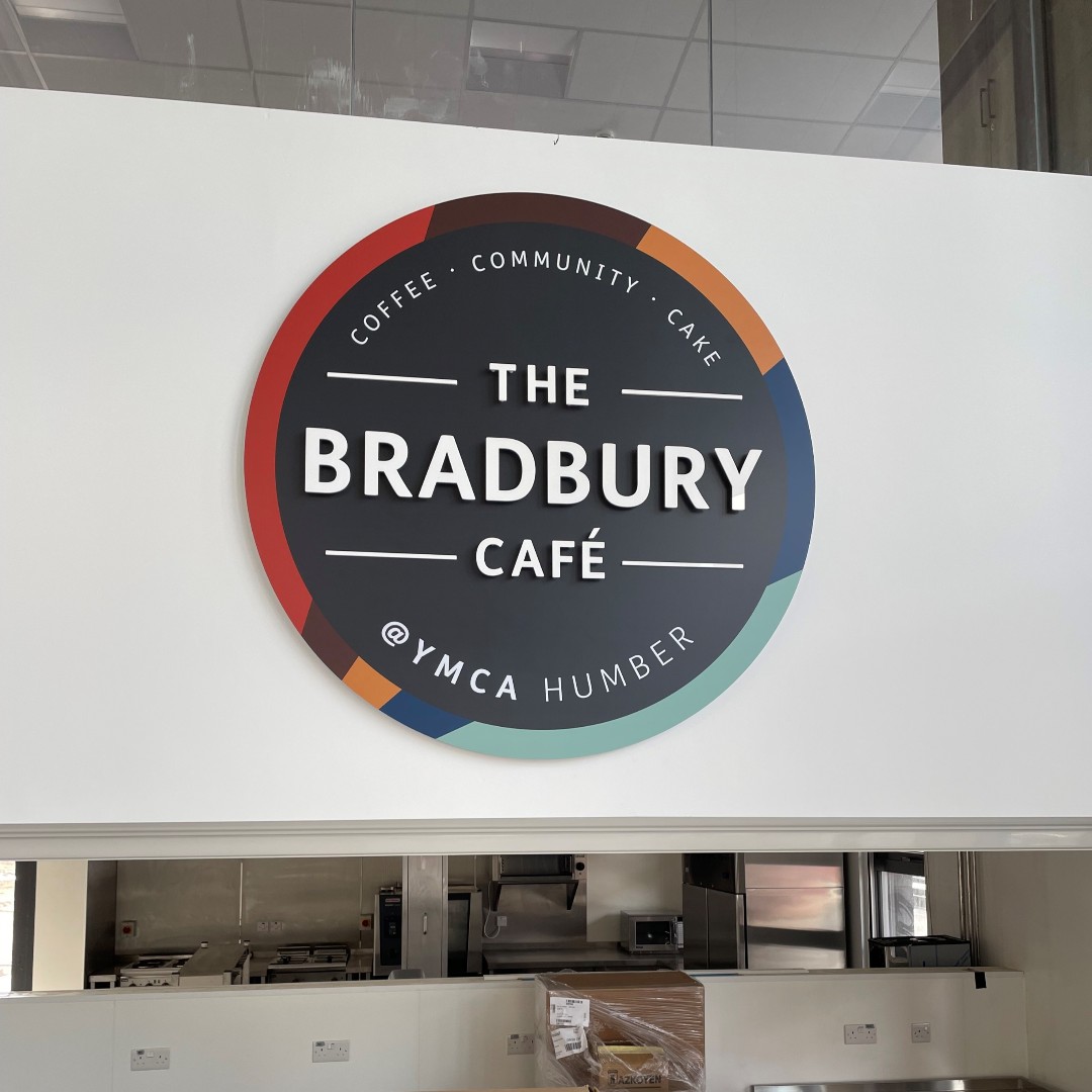Great to see the new signage up at Freeman Street, here is the 3D Bradbury Café sign, sitting proudly above the servery.

A huge thankyou to <a href="/cjdisplay/">CJ Display</a> for all the building signage

#YMCA #BradburyFoundation #YMCAHumber