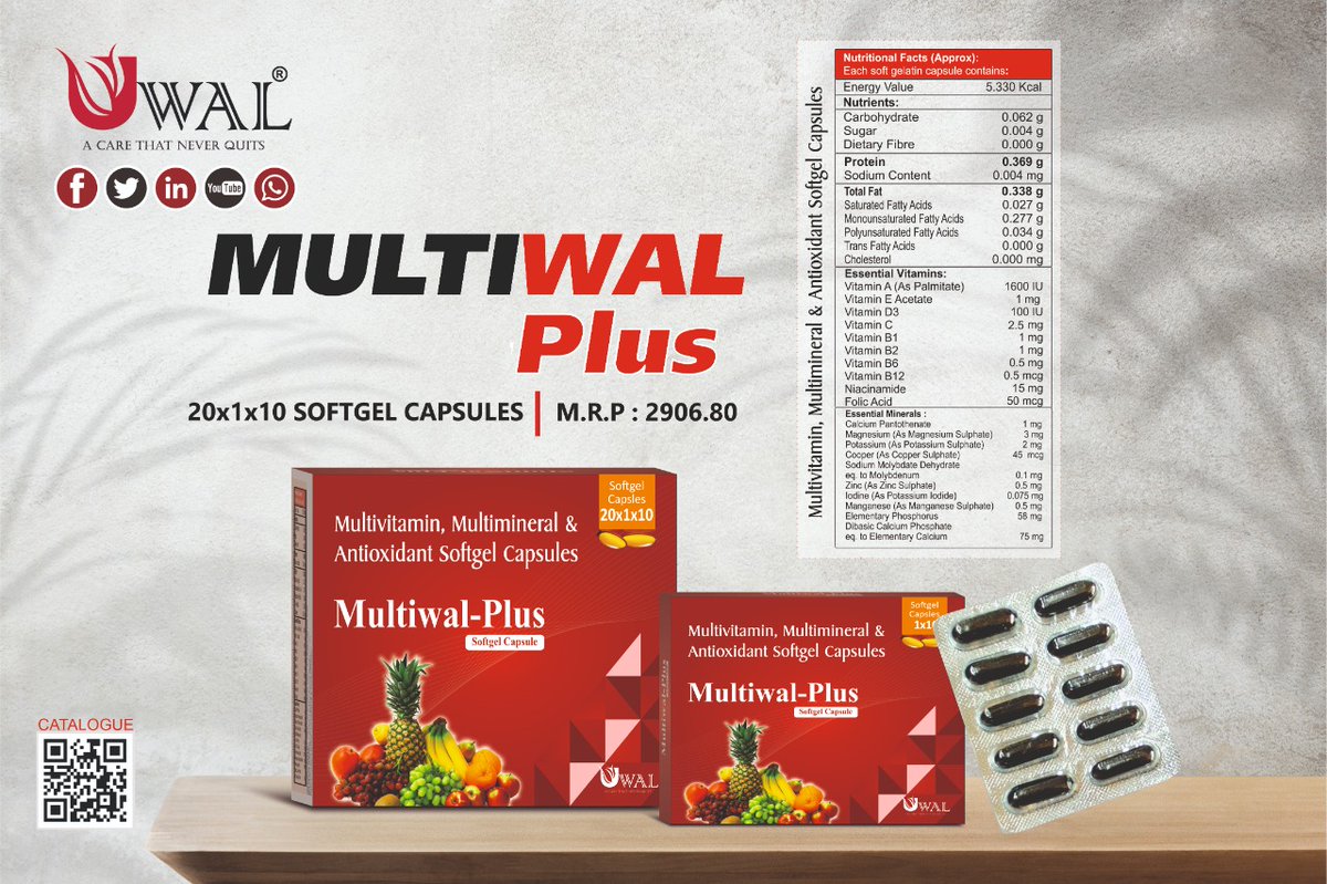 UwalHealthcare's tweet photo. #MULTIWAL
#uwal #healthcare #health #nutrition #wellness #capsules #pharmaceuticals #pharma #supplements #pharmacy #getfit #fitness #fit #dailyuse #startup #makeinindia #product #productlaunch #brand #franchise #franchiseopportunities https://t.co/dN8Ktl6tLC
