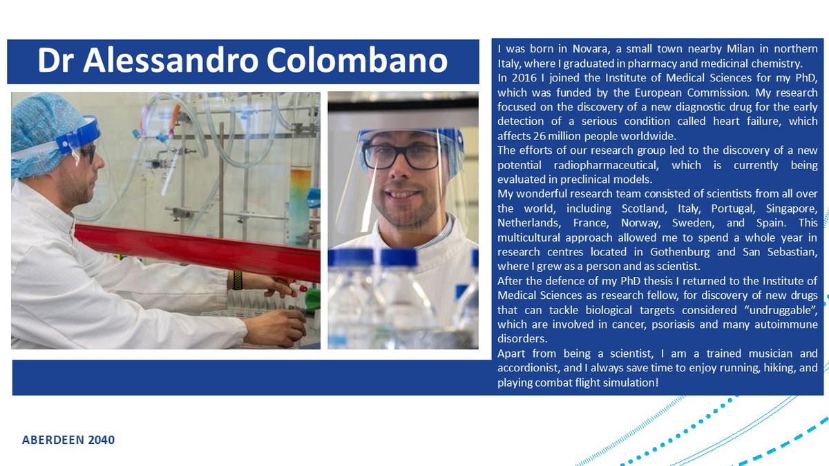 NVISION (@nvisionabdn) on Twitter photo Meet Dr <a href="/AleColombano/">Alessandro Colombano</a>! Do you want to know more about his work in drug discovery? π #NPAW2021 #lovepostdocs <a href="/aberdeenuni/">University of Aberdeen</a>
@aberdeenuni_smd Meet Dr <a href="/AleColombano/">Alessandro Colombano</a>! Do you want to know more about his work in drug discovery? π #NPAW2021 #lovepostdocs <a href="/aberdeenuni/">University of Aberdeen</a>
@aberdeenuni_smd